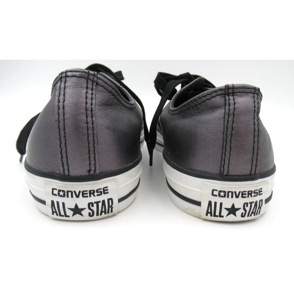 CONVERSE All Star Metallic Gray Leather Chuck Taylor Sneakers 544924C Shoes Sz 9 - Picture 4 of 7
